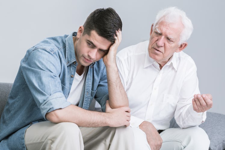 Father talking with his grown-up son