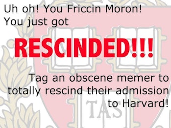 Facebook, Memes, Harvard, Rescinded Acceptance, Education