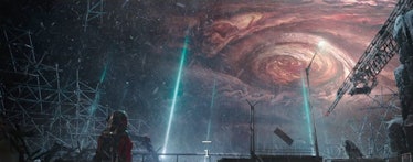 Jupiter above Earth in 'The Wandering Earth'