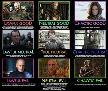 game of thrones moral alignment chart dungeons and dragons