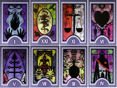 Collage of eight Persona tarot cards