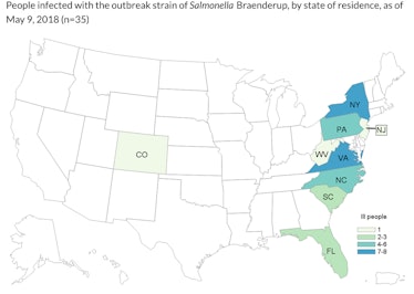 salmonella outbreak map