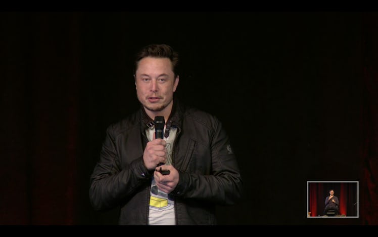 Elon Musk at the shareholder event.