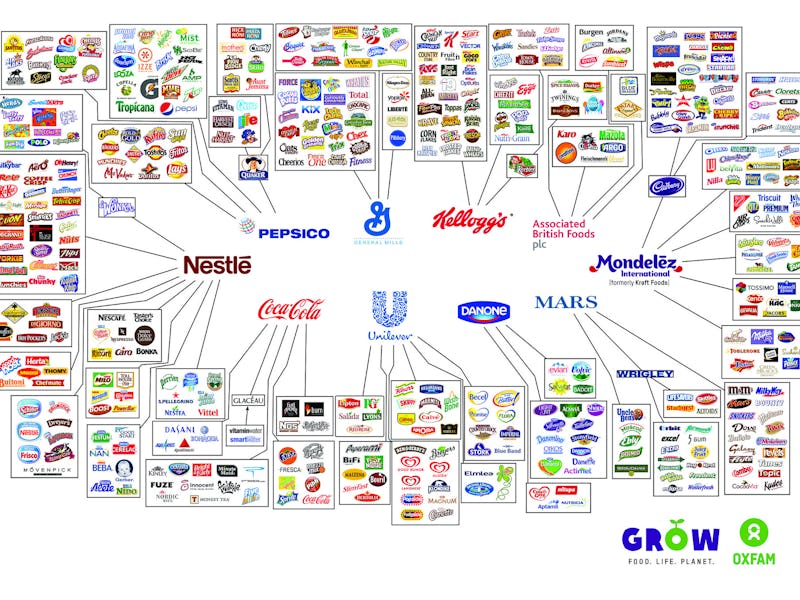 Graphical representation of large food corporation's properties