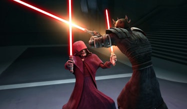 Darth Sidious versus the Maul boys in 'The Clone Wears'