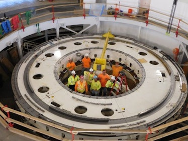 The construction of solar telescope's giant base