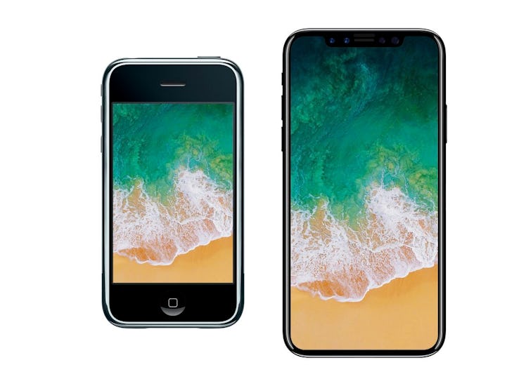 The original iPhone, left, compared to the rumored iPhone 8.