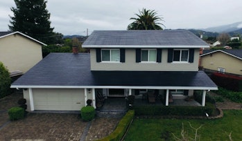 The Tesla Solar Roof installed.