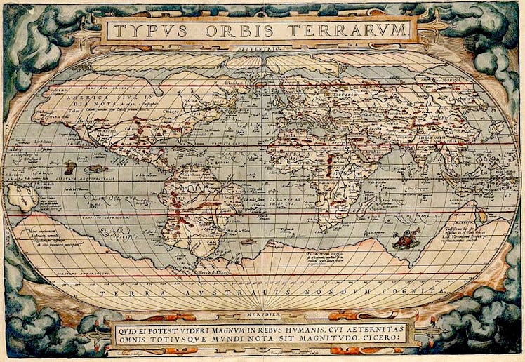 Typus Orbis Terrarum drawn by Abraham Ortelius