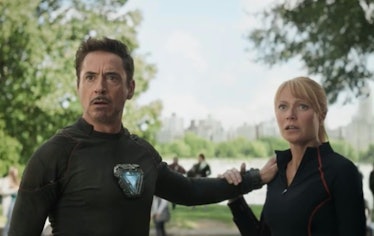 Tony Stark (Robert Downey Jr.) and Pepper Potts (Gyneth Paltrow) in 'Avengers: Infinity War'.