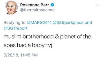 Barr's racist comments that she quickly deleted from Twitter.