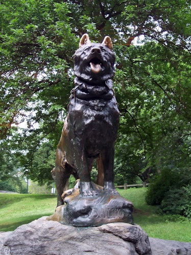 The Balto statue in Central Park in New York City.