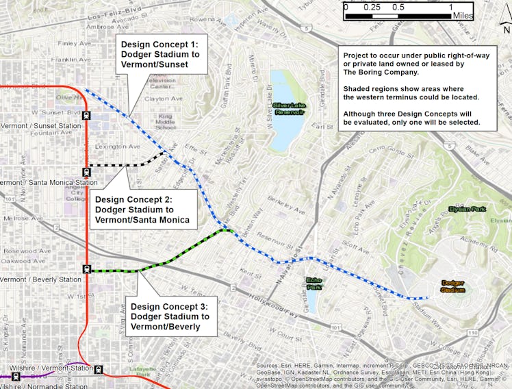 The proposed tunnel route.