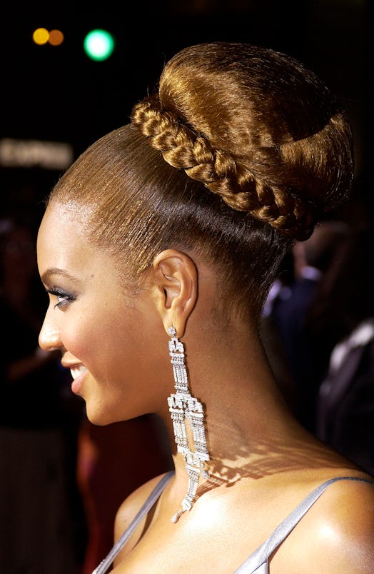 Beyoncé with a braided bun.