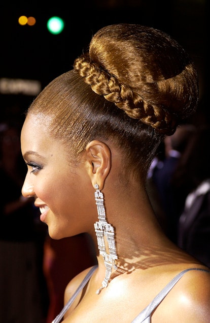 Beyoncé with a braided bun.
