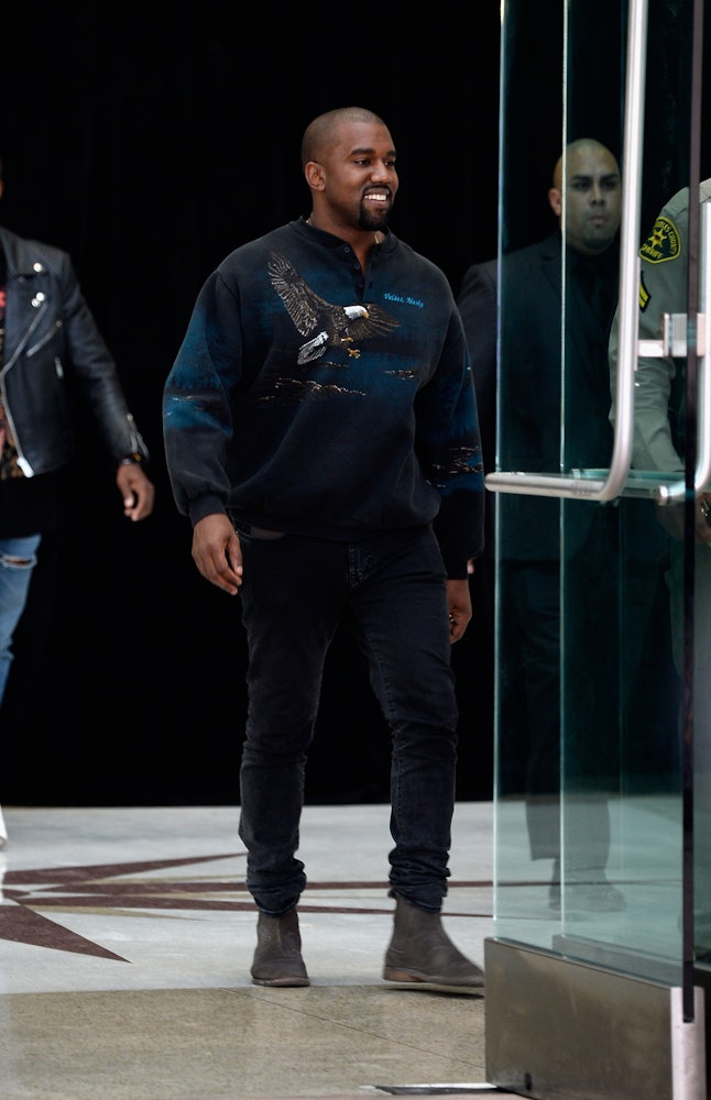 kanye wearing sweatpants