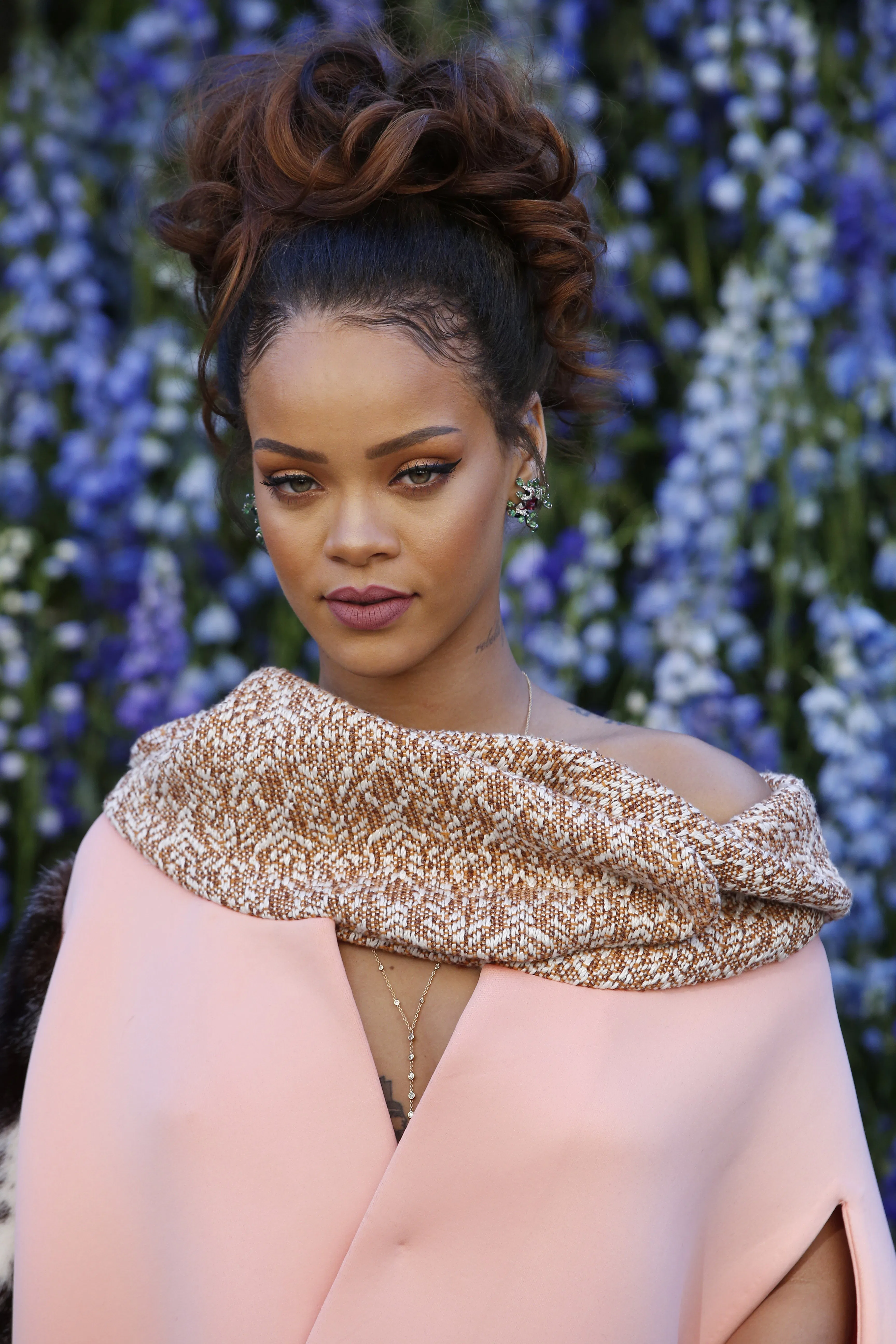 rihanna pink dress dior Rihanna Wears Dior by John Galliano Pink Slip Dress Out With A$AP Rocky In  NY