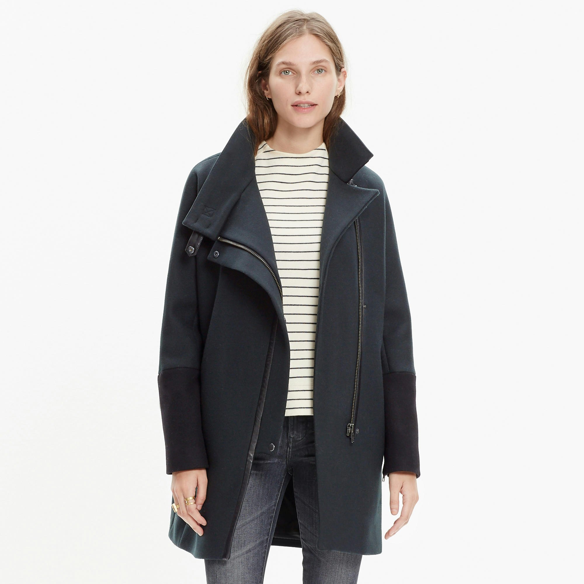 down jacket under wool coat