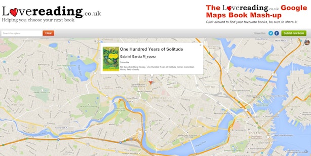 readers can submit book suggestions for different locations on the map the only condition being that they have to be on planet earth as the pop up guide