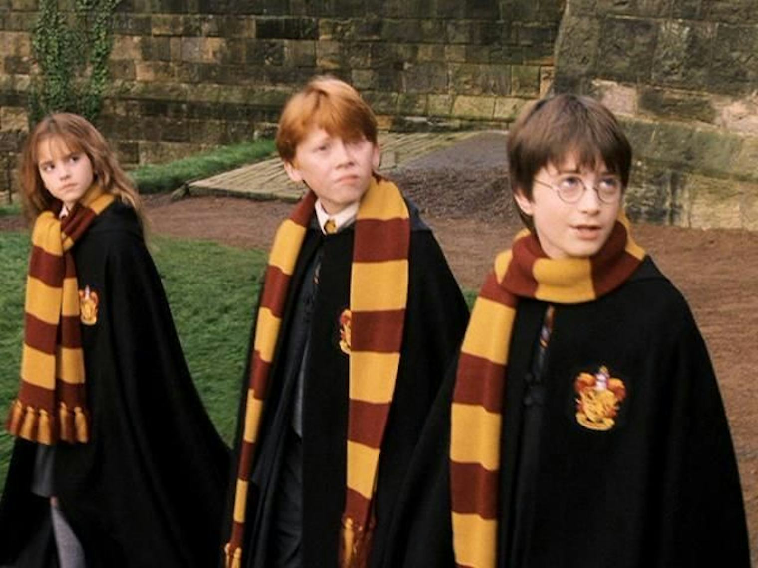 Гарри Поттер в шарфе Гриффиндора