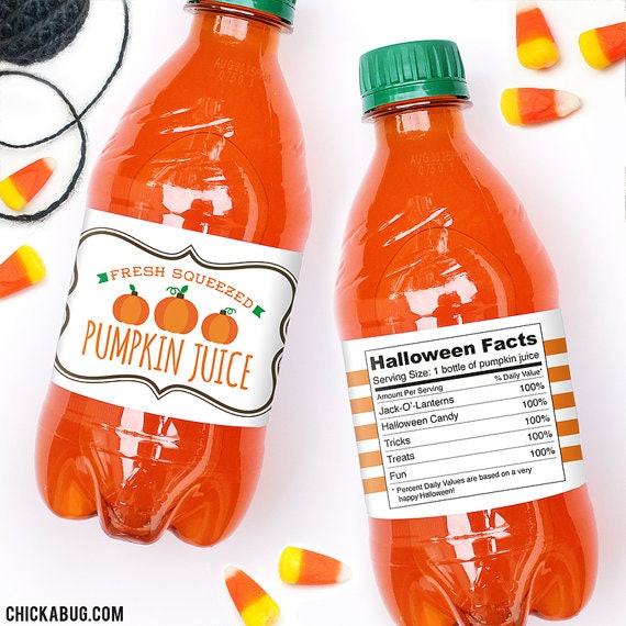 Pumpkin juice labels harry potter