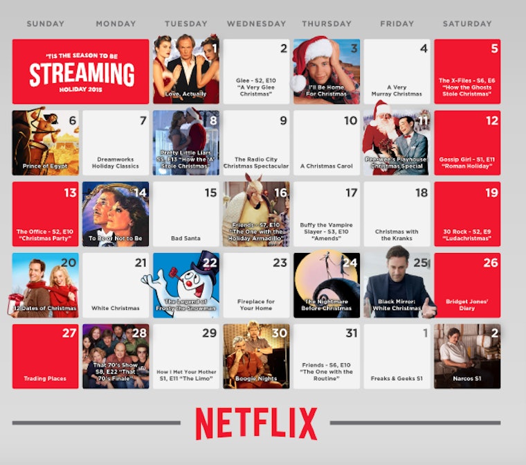 Netflix Releases Holiday Streaming Calendar That Will Get You Through