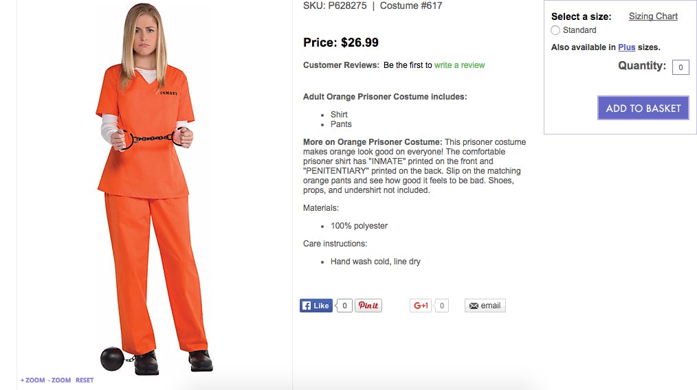 orange prison jumpsuit walmart