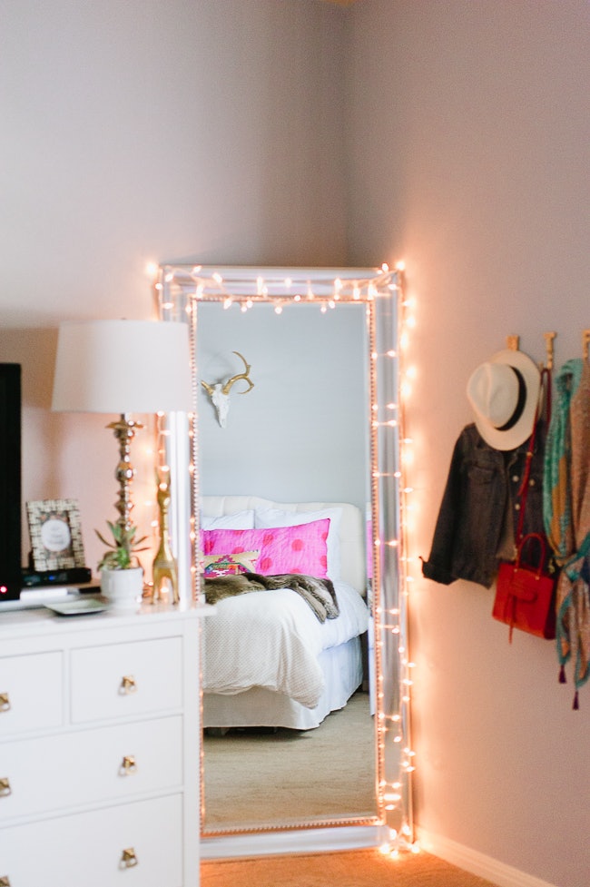 mirror with fairy lights