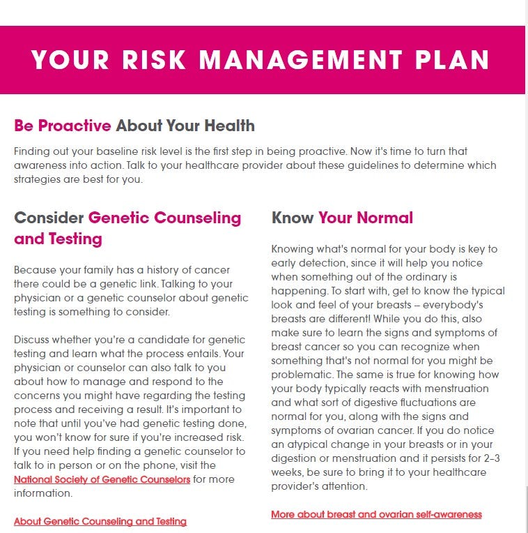 What Is My Breast Cancer Risk? Find Out With Bright Pink's New ...