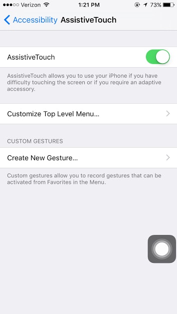 assistivetouch screen phone thing touch turn cracked tip iphone button quick action 3d
