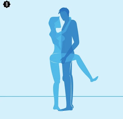 Drawing of a couple in the standing sex position for 2020. 