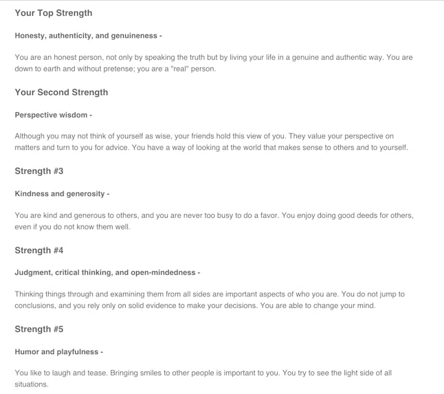 The Signature Strength Test Reveals Your Top 5 Strengths, And They May