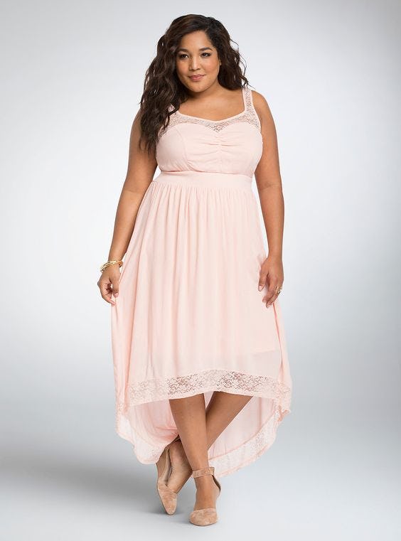 plus size peach maxi dress