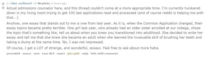 successful college essays reddit