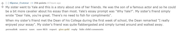 college admission essay reddit