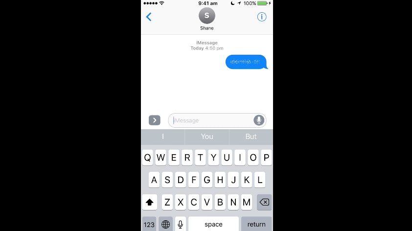 invisible text ios 10
