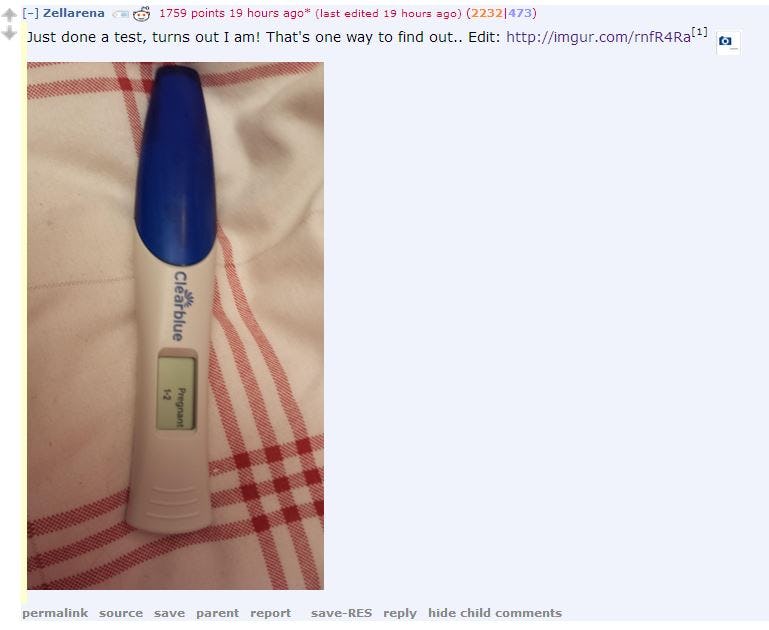 Reddit Just Helped A R Gonewild Poster Figure Out She S Pregnant