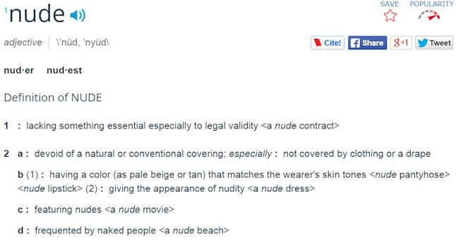 The Nude Awakening Campaign Convinced The Merriam Webster Dictionary To Make The Definition Of 