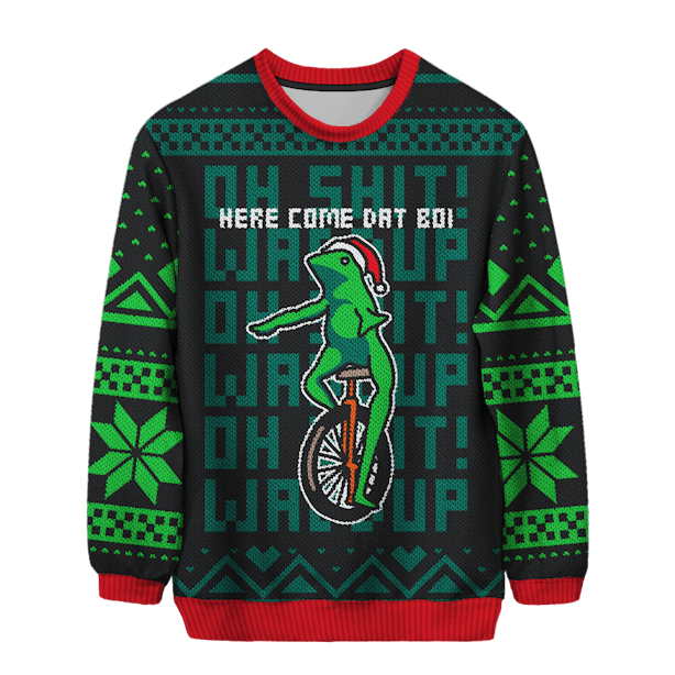7 meme themed ugly christmas sweaters that will remind you dat boi christmas sweater