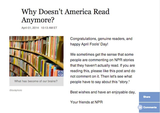 NPR Pranked The On April Fools, And Embarrassed A Slew Of