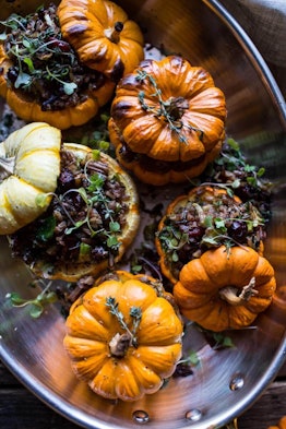 Stuffed mini pumpkins as a turkey alternative for thanksgiving