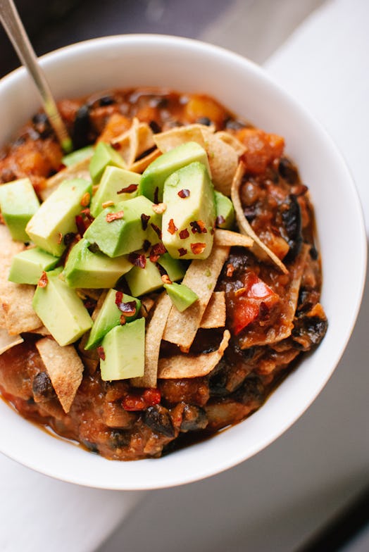 Butternut Squash Chipotle Chili With Avocado as a turkey alternative for thanksgiving