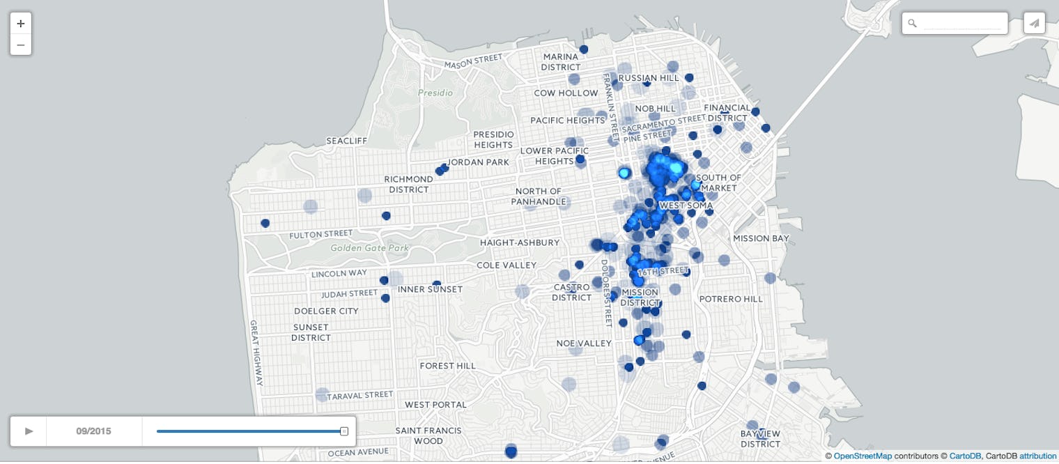 San Francisco Feces Map 2025