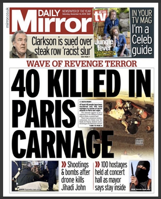 What Newspaper Front Pages On The Paris Attacks Look Like