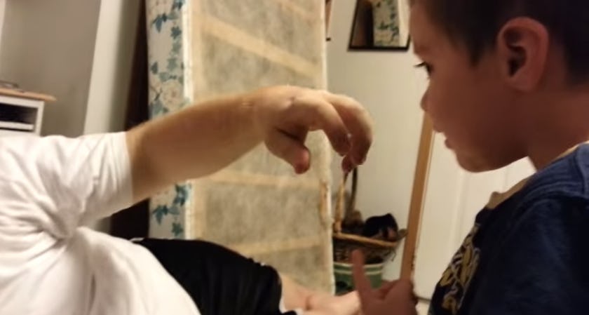 Little Boy Horrified When Dad "Takes" His Ear, In The Cutest Video You