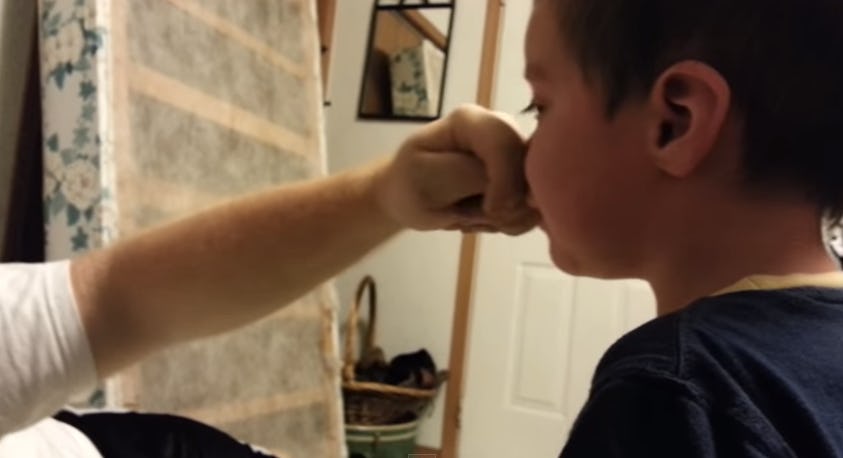 Little Boy Horrified When Dad "Takes" His Ear, In The Cutest Video You(00)