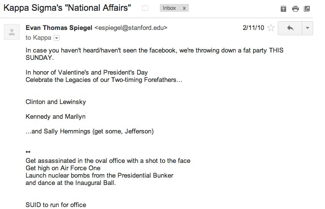 Evan Spiegel's Leaked Fraternity Emails Prove He's Actually Even Worse