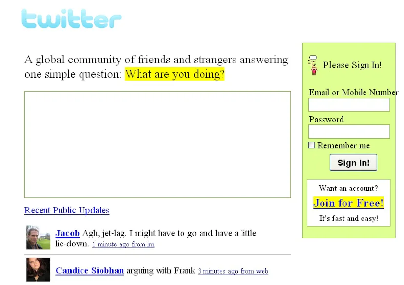 Twitter Interface 2006 Happy Anniversary, Twitter! Here's How Twitter's Look Has Changed, From ...