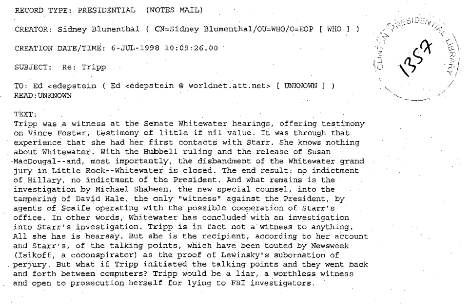 Bill Clinton's Presidential Documents On Monica Lewinsky Scandal Offer
