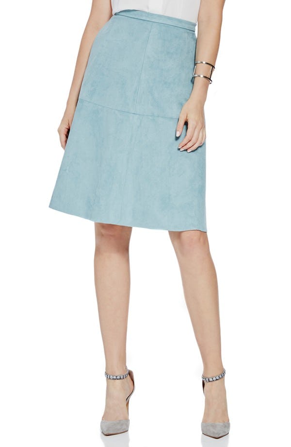 Washing faux outlet suede skirt